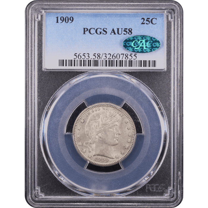 1909 Barber Quarter (25c) Obverse Slab Image