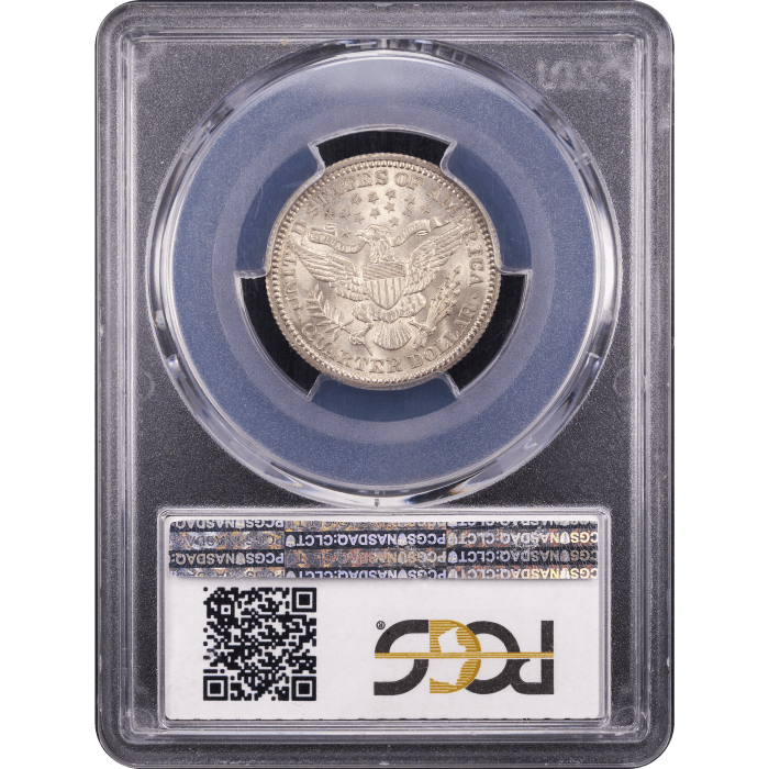 1909 Barber Quarter (25c) Reverse Slab Image