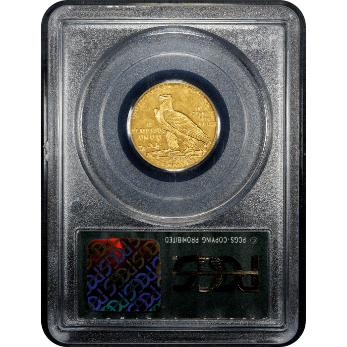 1909-D Indian Gold Half Eagle ($5) OGH Reverse Slab Image