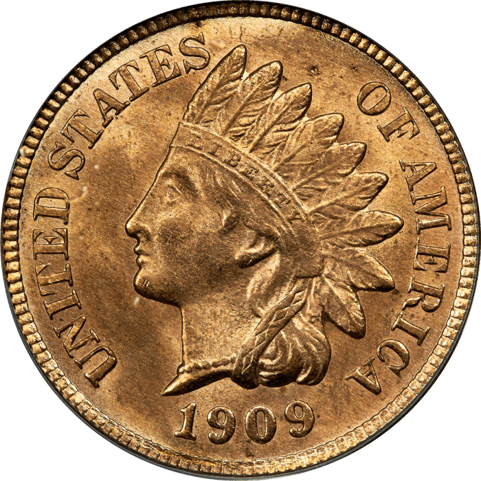 1909 Indian Cent (1c) OGH OBVERSE Image