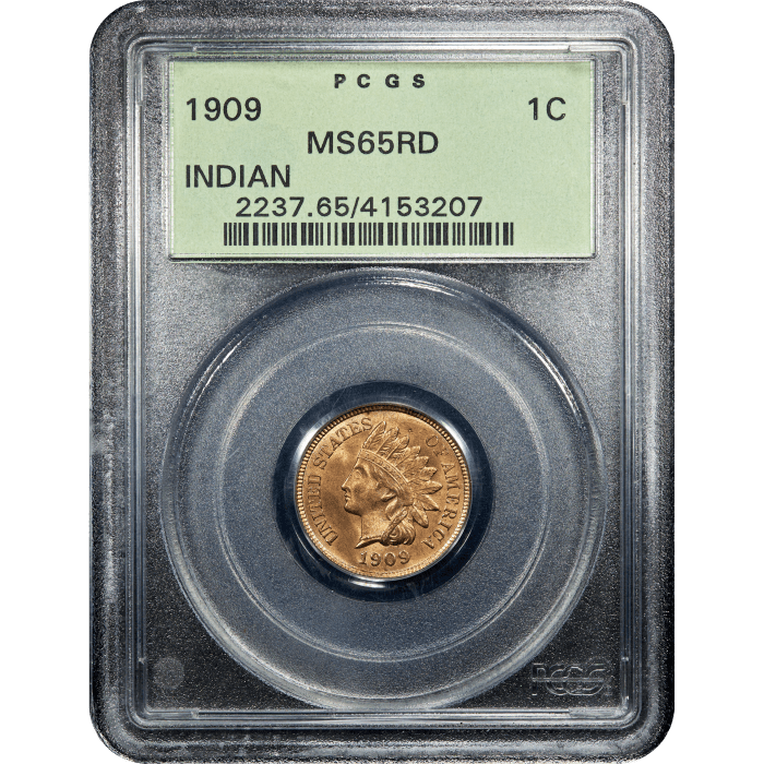 1909 Indian Cent (1c) OGH SLAB Image