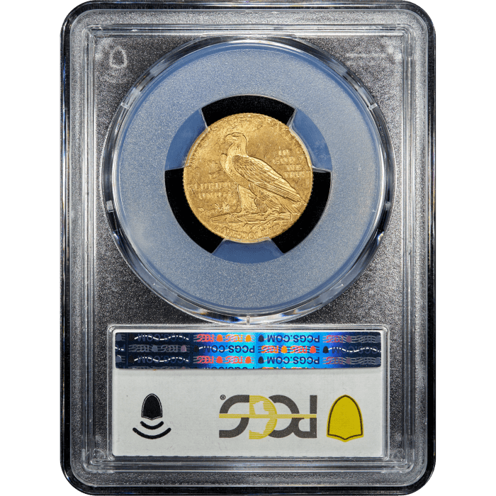 1909 Indian Gold Half Eagle ($5) Reverse Slab Image