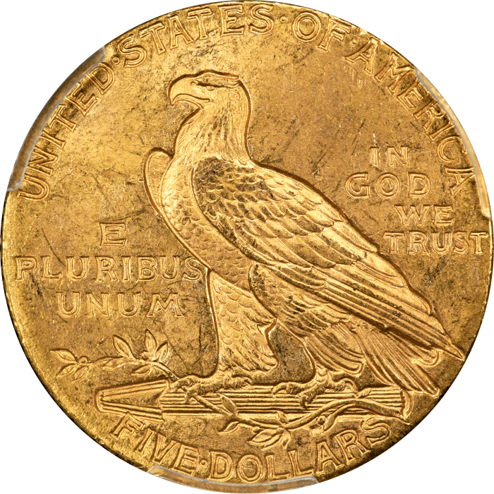1909 Indian Gold Half Eagle ($5) Reverse Image