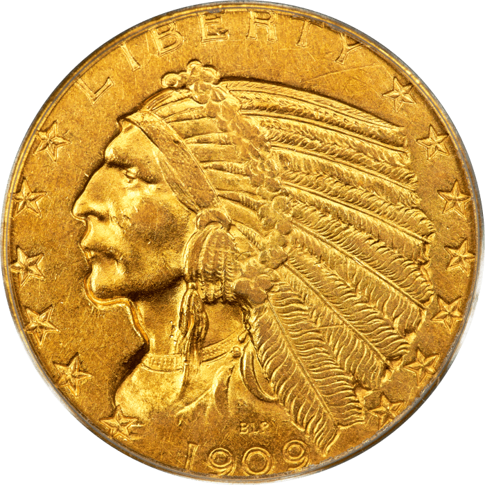1909-O Indian Gold Half Eagle ($5) OGH Obverse Image