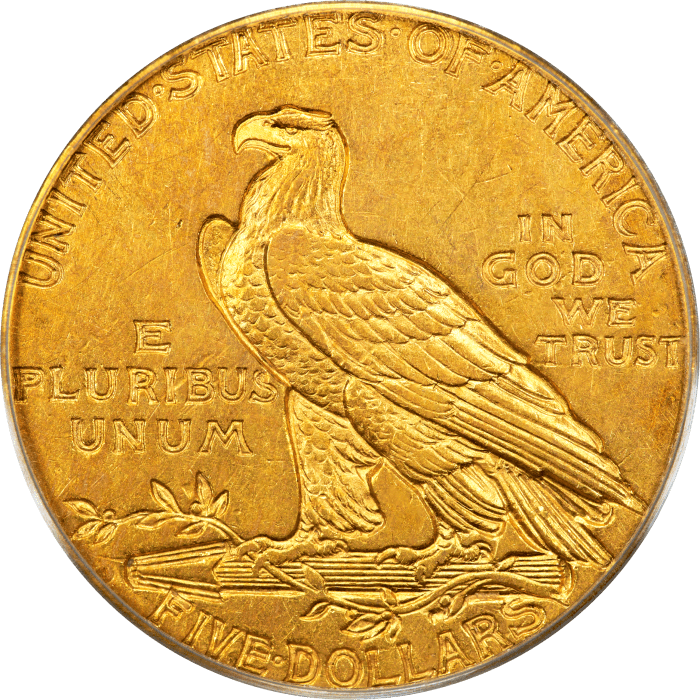 1909-O Indian Gold Half Eagle ($5) OGH Reverse Image