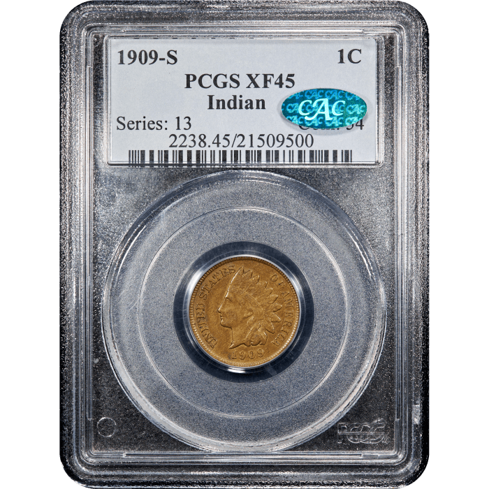 1909-S Indian Cent (1c) Obverse Slab Image