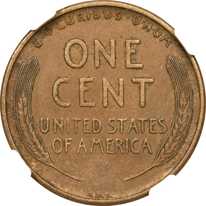 1909-S VDB Lincoln Cent (1c) REVERSE Image