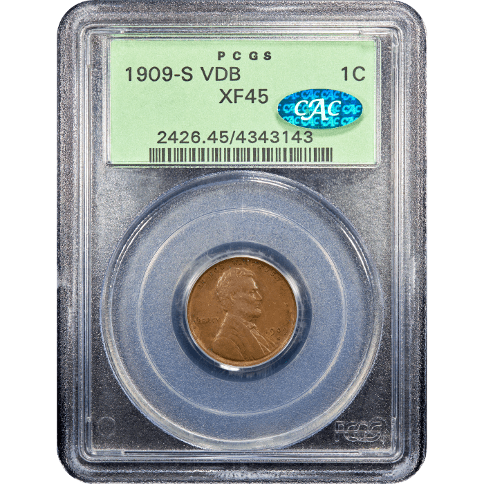 1909-S VDB Lincoln Cent (1c) OGH Obverse Slab Image