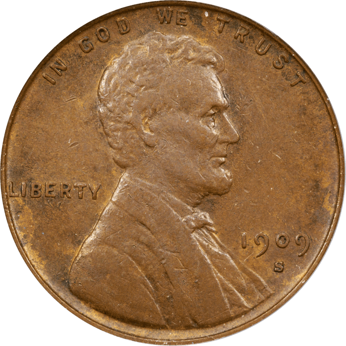 1909-S VDB Lincoln Cent (1c) OGH Obverse Image