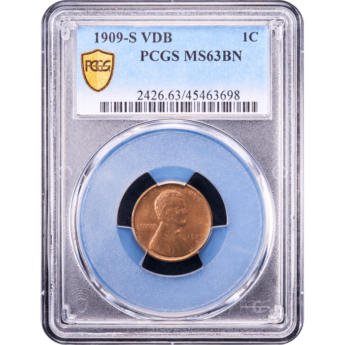 1909-S VDB Lincoln Cent (1c) Obverse Slab Image
