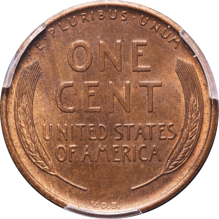1909-S VDB Lincoln Cent (1c) REVERSE Image