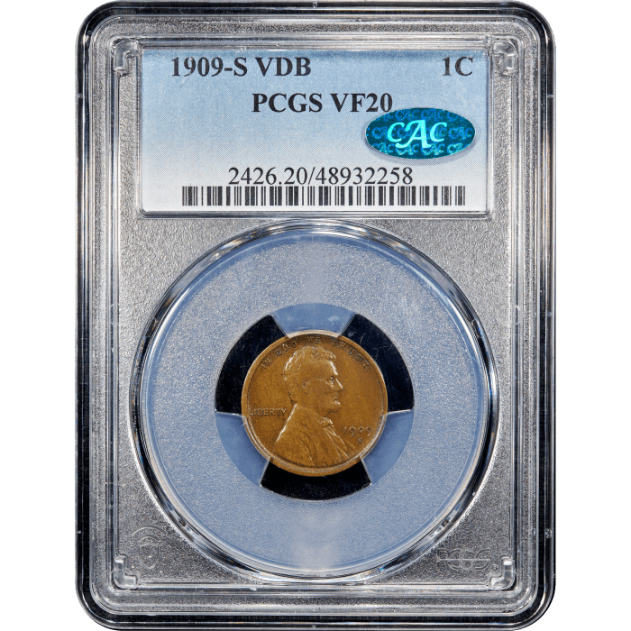1909-S VDB Lincoln Cent (1c) SLAB Image
