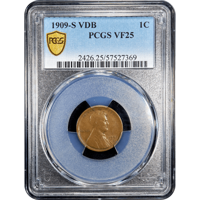 1909-S VDB Lincoln Cent (1c) Obverse Slab Image