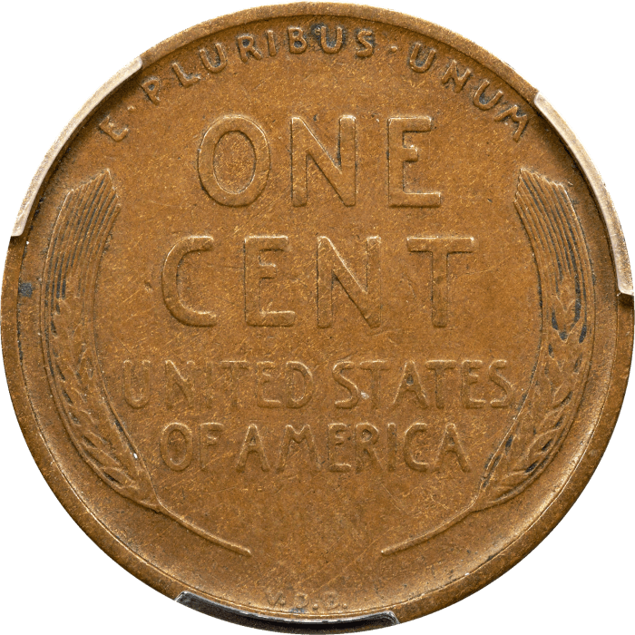 1909-S VDB Lincoln Cent (1c) Reverse Image