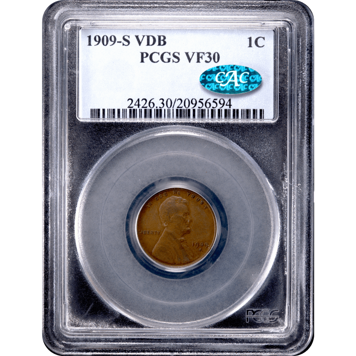 1909-S VDB Lincoln Cent (1c) Obverse Slab Image