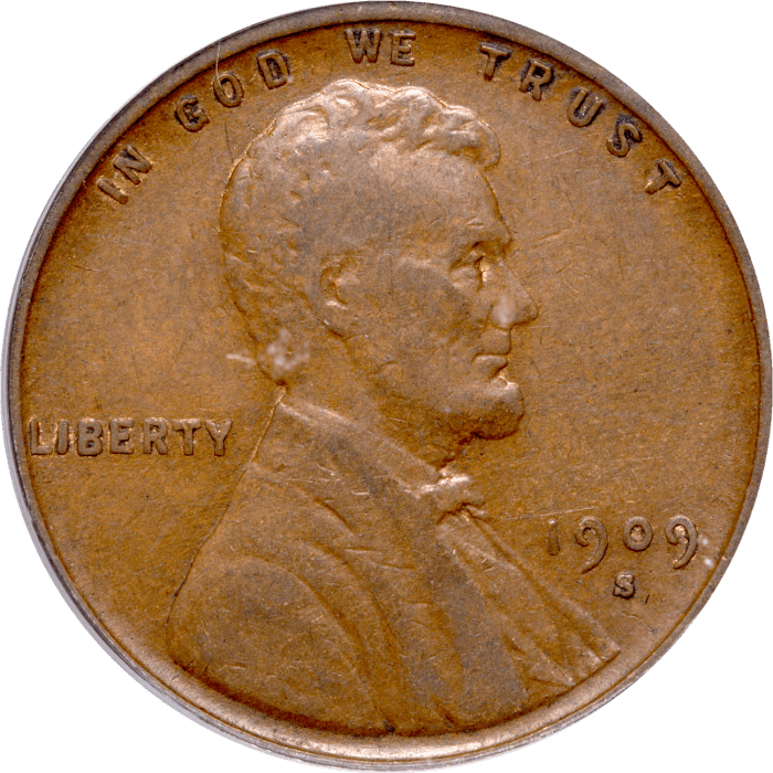 1909-S VDB Lincoln Cent (1c) Obverse Image