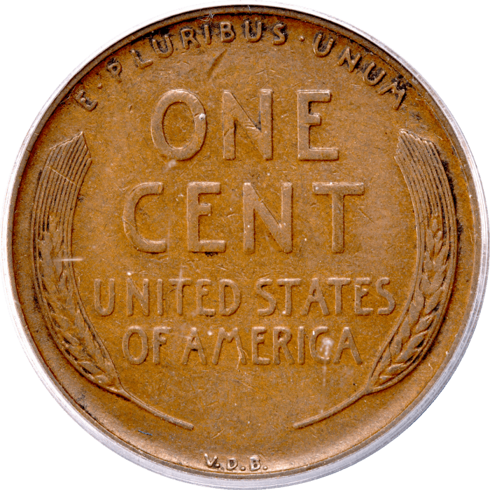 1909-S VDB Lincoln Cent (1c) Reverse Image