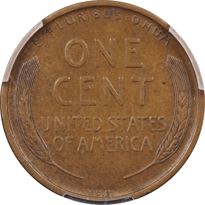 1909-S VDB Lincoln Cent (1c) Reverse Image