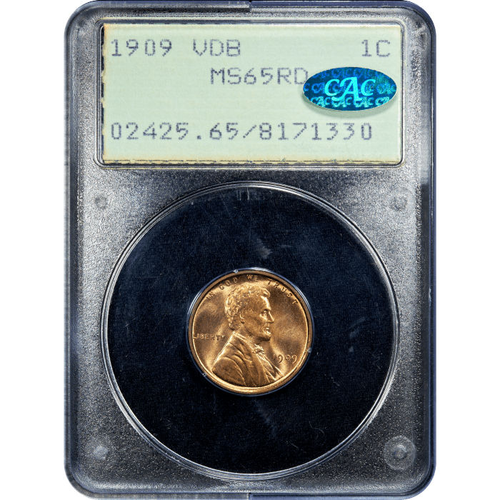 1909 VDB Lincoln Cent (1c) Rattler Obverse Slab Image
