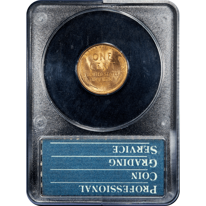 1909 VDB Lincoln Cent (1c) Rattler Reverse Slab Image