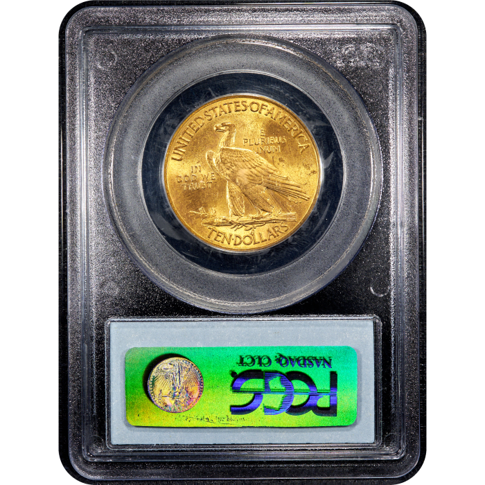1910 Indian Gold Eagle ($10) Reverse Slab Image