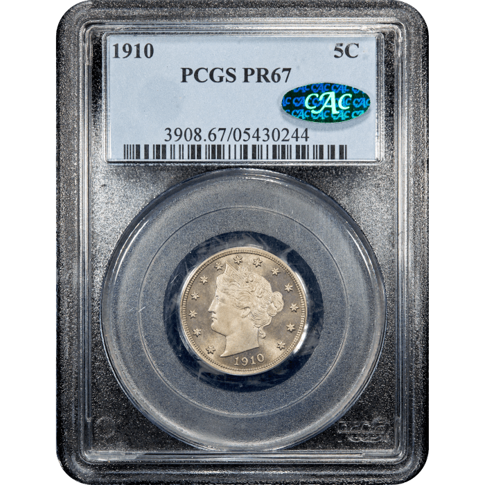 1910 Liberty Nickel (5c) Obverse Slab Image