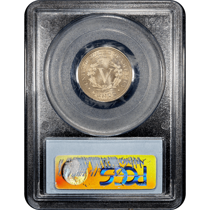 1910 Liberty Nickel (5c) Reverse Slab Image