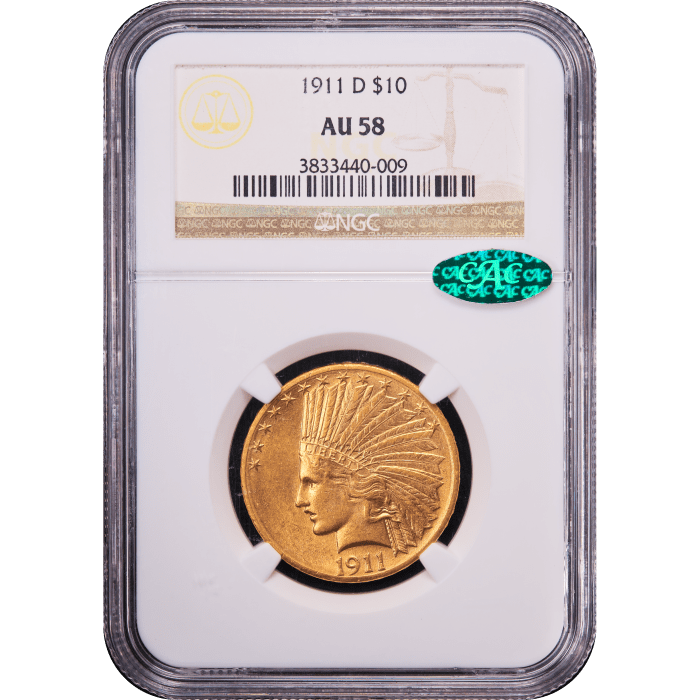 1911-D Indian Gold Eagle ($10) Obverse Slab Image