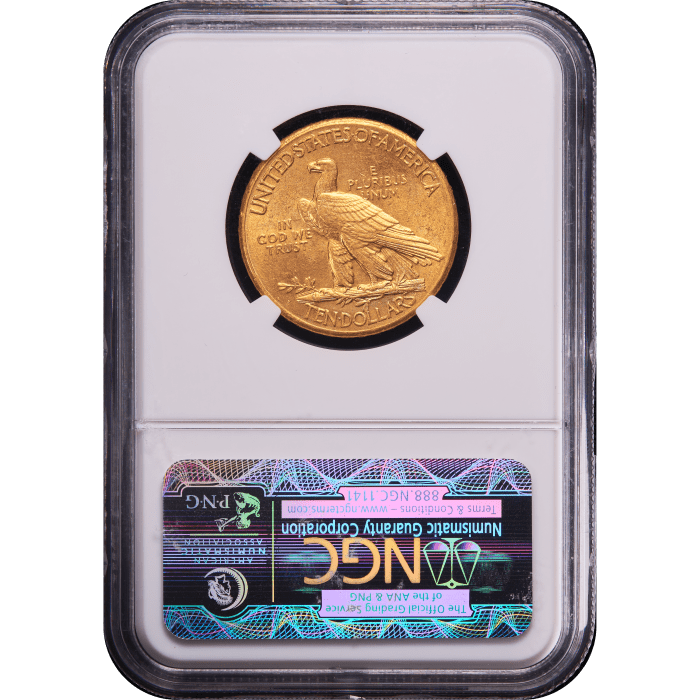 1911-D Indian Gold Eagle ($10) Reverse Slab Image