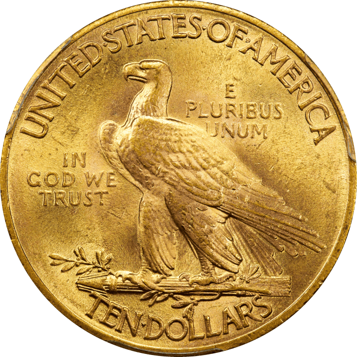 1911 Indian Gold Eagle ($10) REVERSE Image