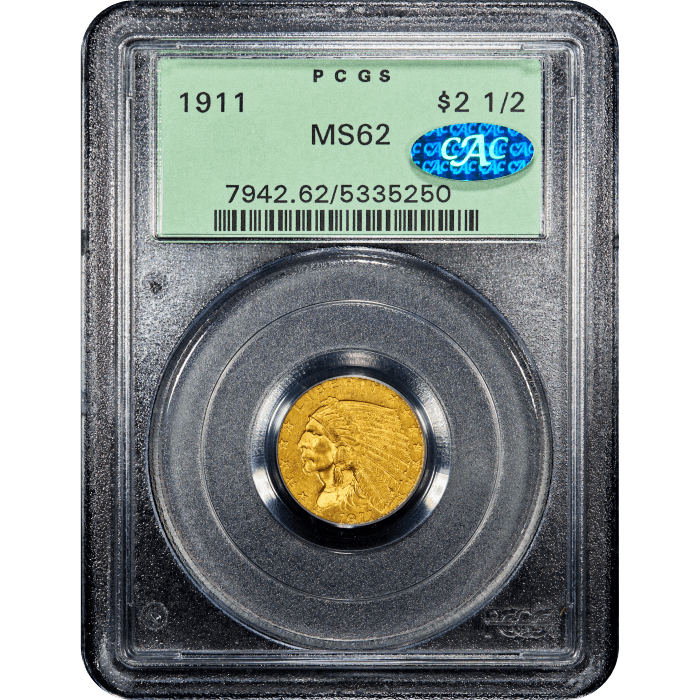1911 Indian Gold Quarter Eagle ($2.50) OGH SLAB Image