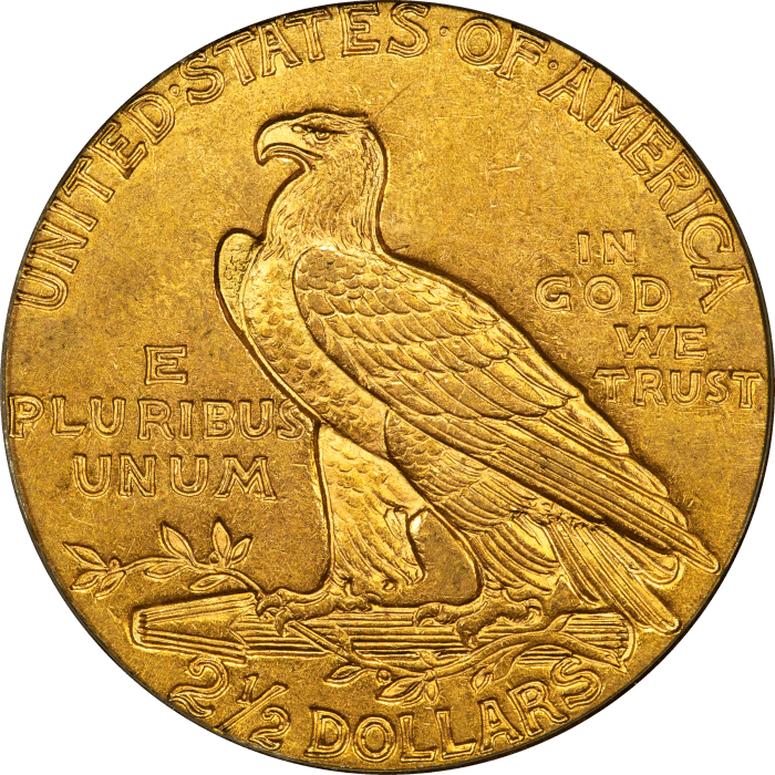 1911 Indian Gold Quarter Eagle ($2.50) OGH REVERSE Image