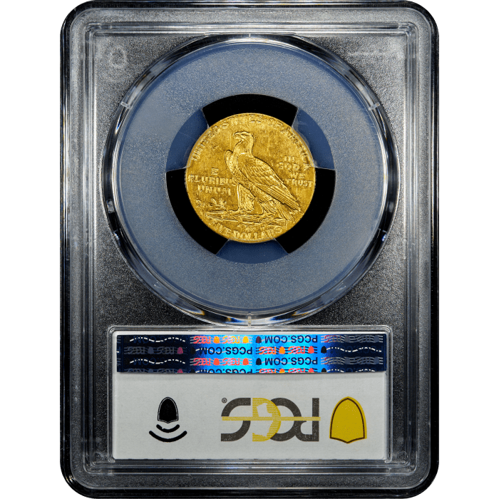 1911-S Indian Gold Half Eagle ($5) Reverse Slab Image