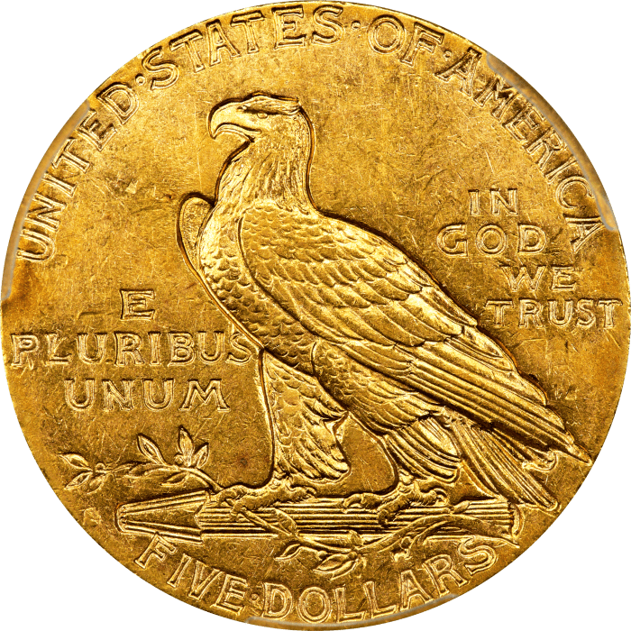 1911-S Indian Gold Half Eagle ($5) Reverse Image