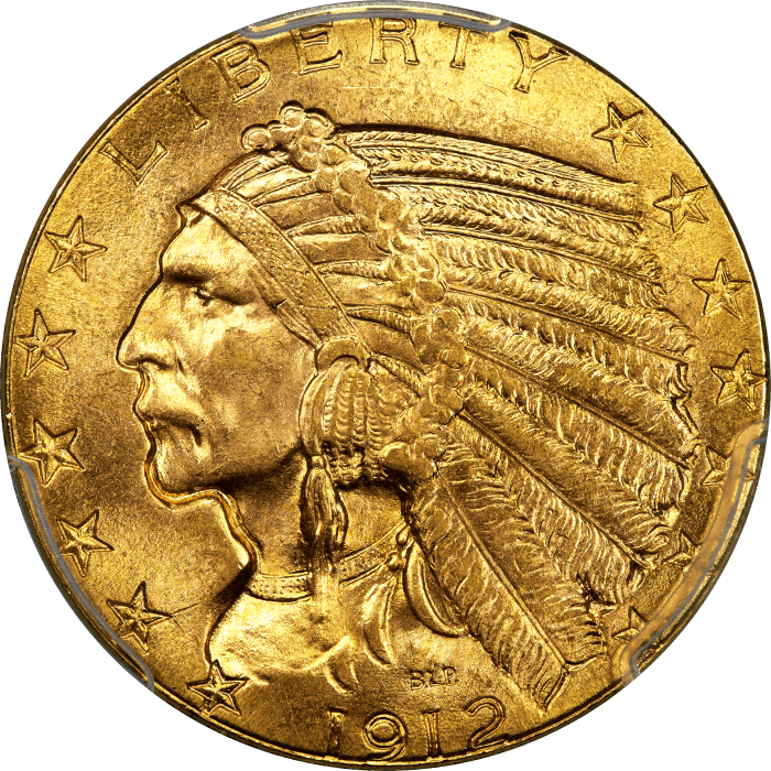 1912 Indian Gold Half Eagle ($5) Obverse Image