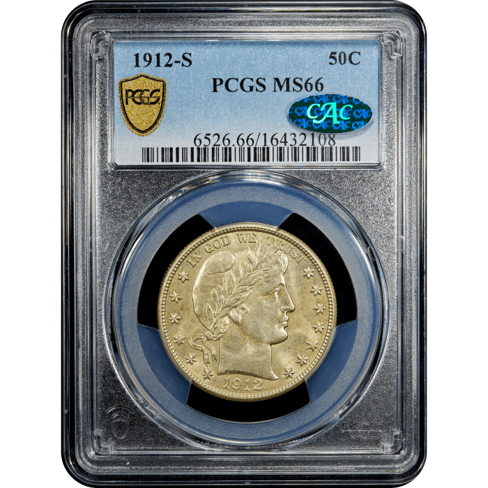 1912-S Barber Half Dollar (50c) SLAB Image