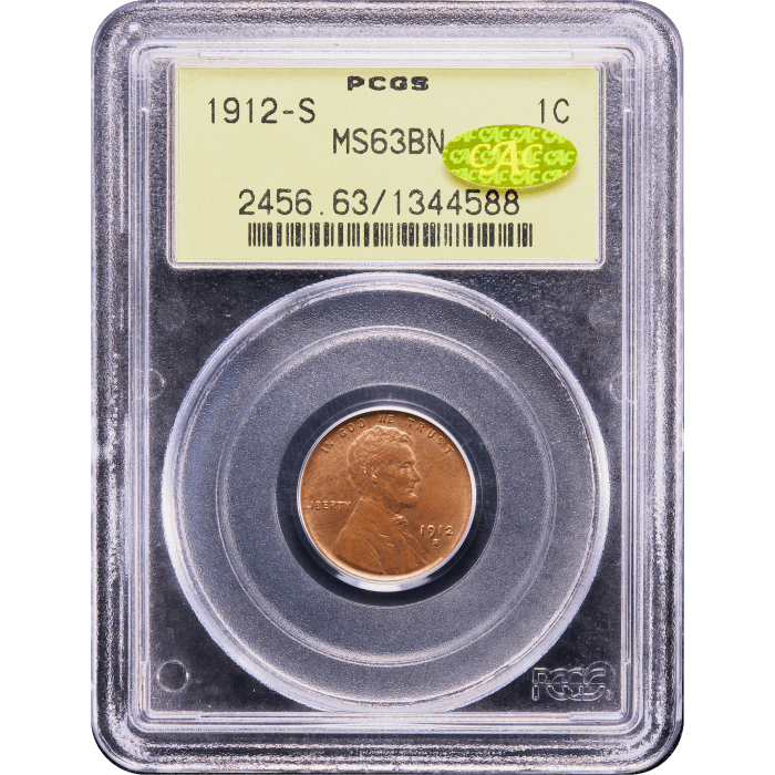 1912-S Lincoln Cent (1c) OGH Obverse Slab Image