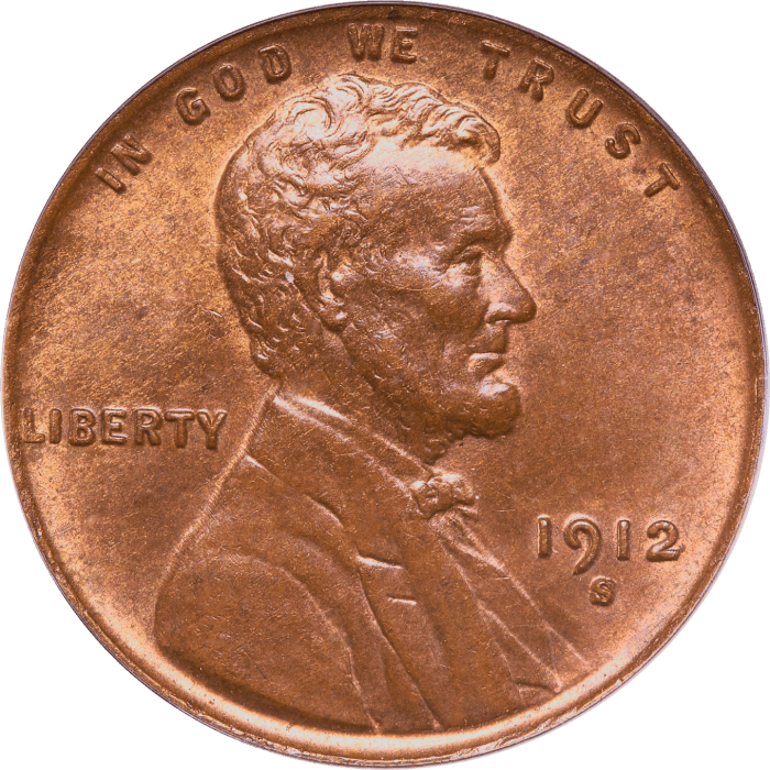 1912-S Lincoln Cent (1c) OGH Obverse Image
