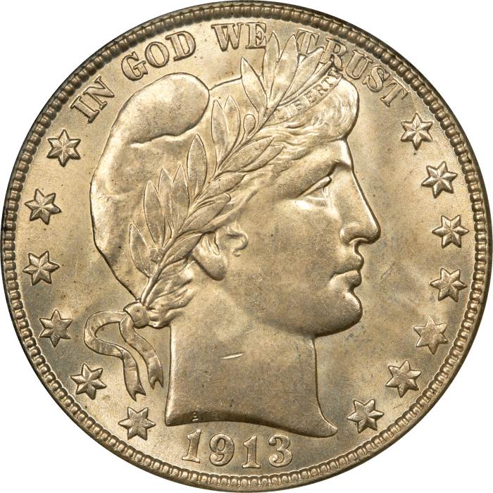 1913-D Barber Half Dollar (50c) Obverse Image