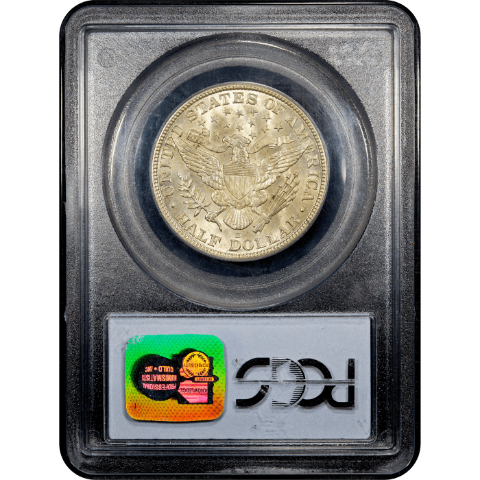 1913-D Barber Half Dollar (50c) Reverse Slab Image