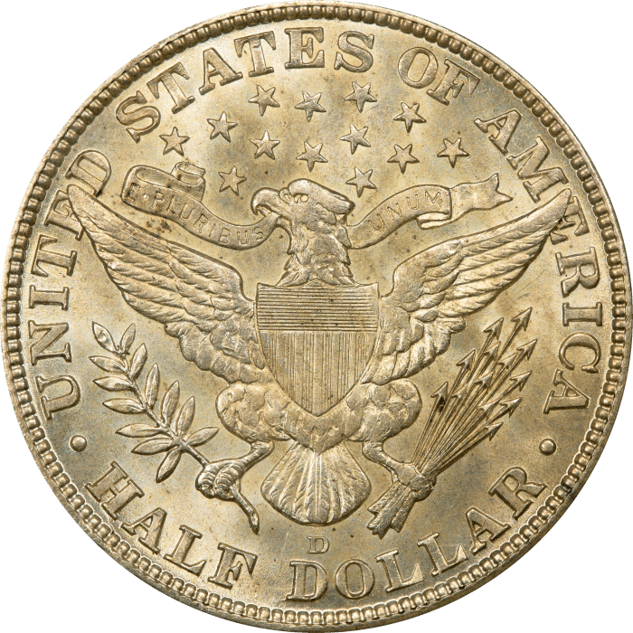 1913-D Barber Half Dollar (50c) Reverse Image