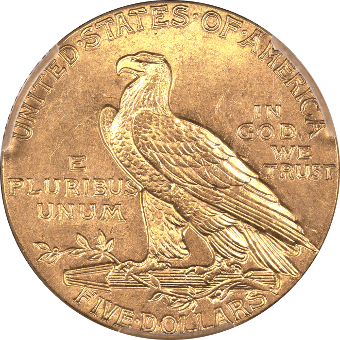 1913 Indian Gold Half Eagle ($5) Reverse Image