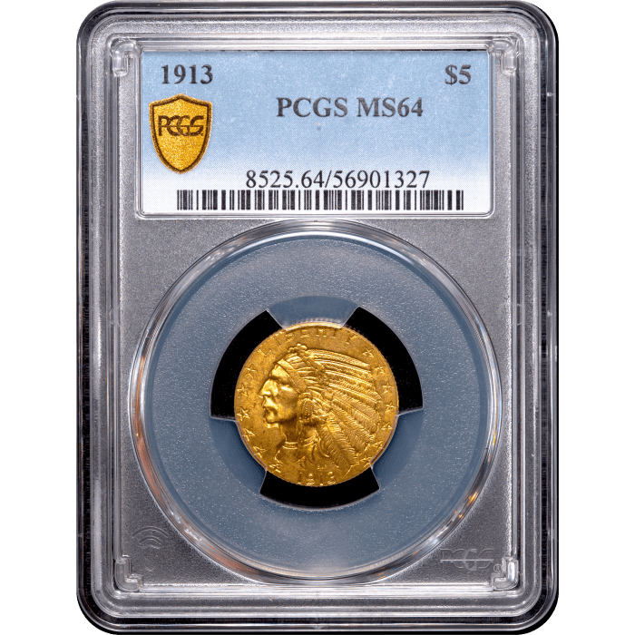 1913 Indian Gold Half Eagle ($5) Obverse Slab Image