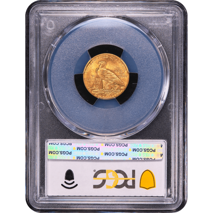 1913 Indian Gold Quarter Eagle ($2.50) Reverse Slab Image