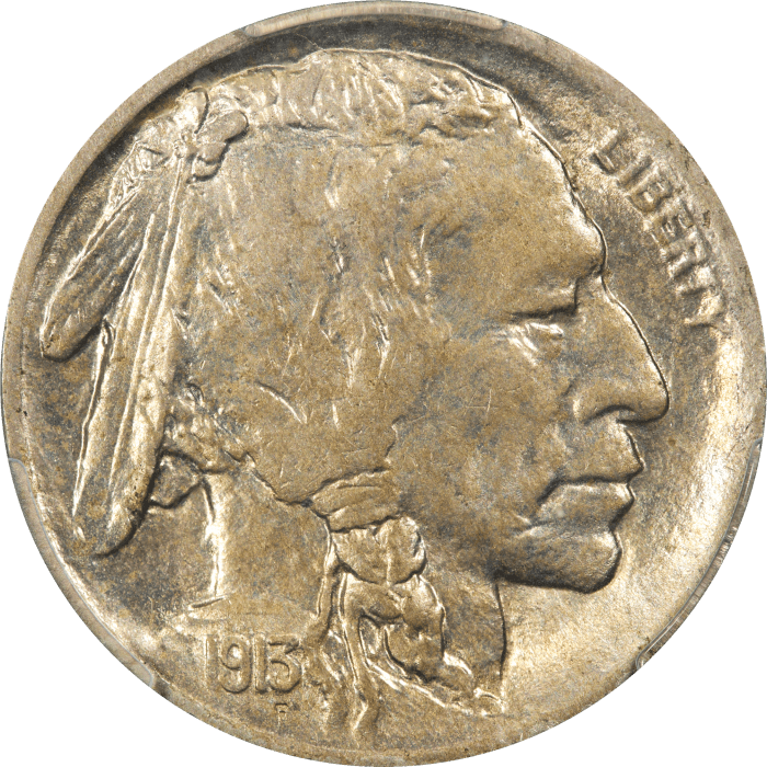 1913-S Type 2 Buffalo Nickel (5c) Obverse Image