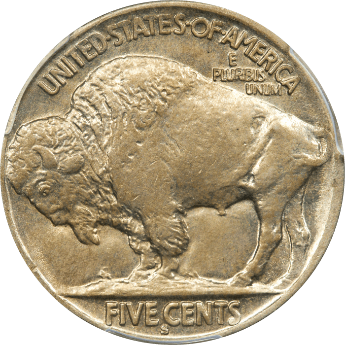 1913-S Type 2 Buffalo Nickel (5c) Reverse Image