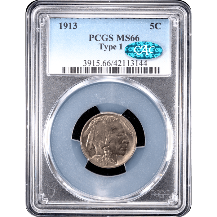 1913 Type 1 Buffalo Nickel (5c) Obverse Slab Image