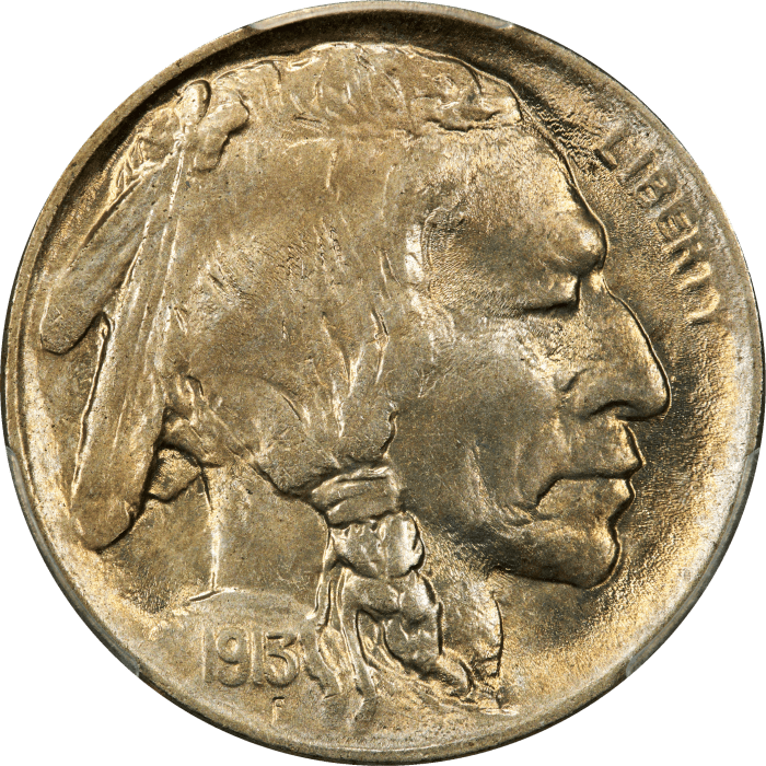 1913 Type 1 Buffalo Nickel (5c) OBVERSE Image