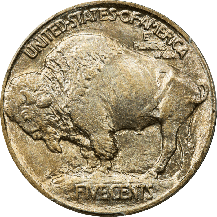 1913 Type 1 Buffalo Nickel (5c) REVERSE Image