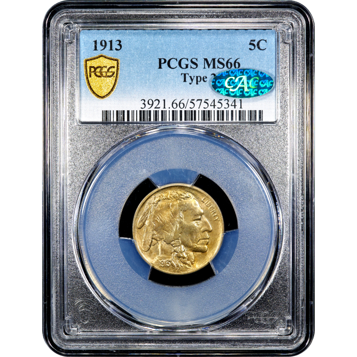 1913 Type 2 Buffalo Nickel (5c) Obverse Slab Image